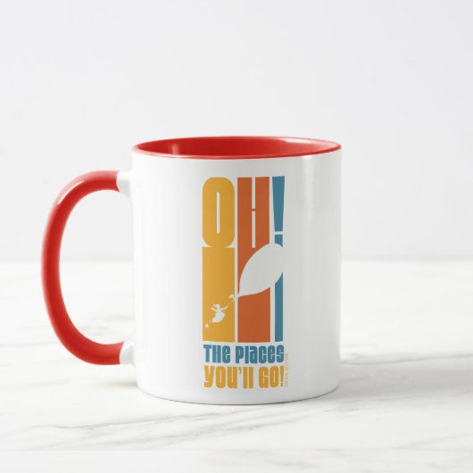 Oh, de plaatsen waar je heen gaat! Lange retrotypo Mok (Links)