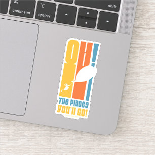 Oh, de plaatsen waar je heen gaat! Lange retrotypo Sticker