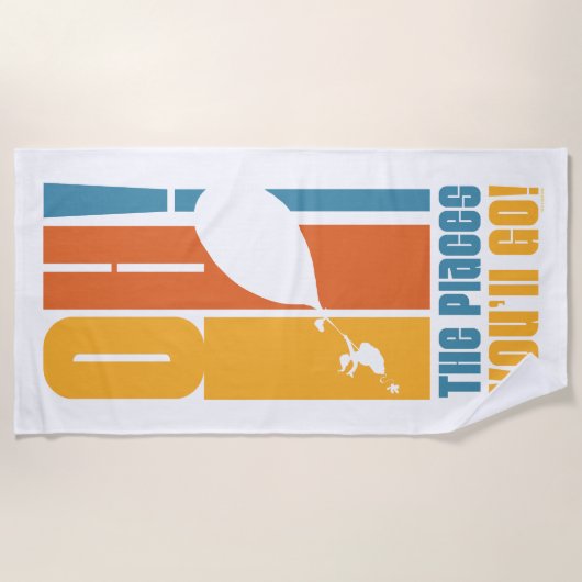 Oh, de plaatsen waar je heen gaat! Lange retrotypo Strandlaken (Voorkant)