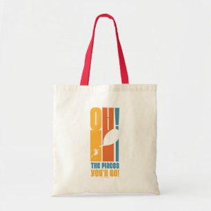Oh, de plaatsen waar je heen gaat! Lange retrotypo Tote Bag