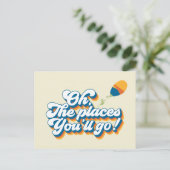 Oh, de plaatsen waar je heen gaat! Offerte met bal Briefkaart (Staand voorkant)