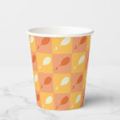 Oh, de plaatsen waar je heen gaat | Oranje blokpat Papieren Bekers (Achterkant)