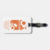 Oh, de plaatsen waar je heen gaat! Oranje typograf Bagagelabel (Achterkant horizontaal)