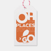 Oh, de plaatsen waar je heen gaat! Oranje typograf Cadeaulabel (Achterkant)