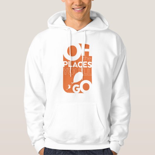 Oh, de plaatsen waar je heen gaat! Oranje typograf Hoodie (Voorkant)