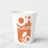 Oh, de plaatsen waar je heen gaat! Oranje typograf Papieren Bekers (Achterkant)