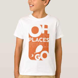 Oh, de plaatsen waar je heen gaat! Oranje typograf T-shirt