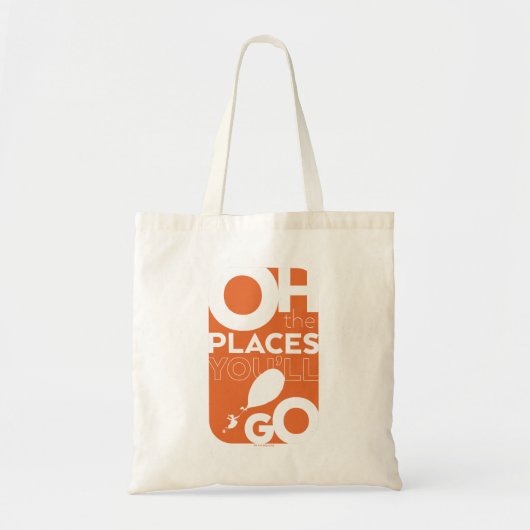 Oh, de plaatsen waar je heen gaat! Oranje typograf Tote Bag (Voorkant)
