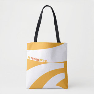 Oh, de plaatsen waar je heen gaat! Oranje wervelin Tote Bag
