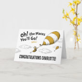 Oh, de plaatsen waar je heen gaat! Retro Afstudere Kaart (Gele Bloem)