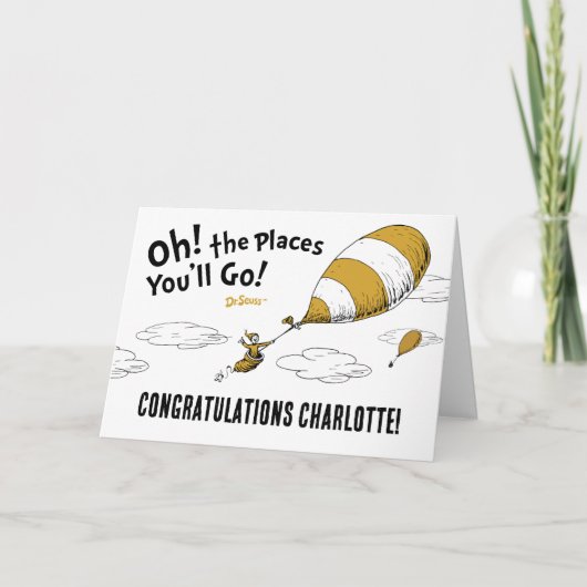 Oh, de plaatsen waar je heen gaat! Retro Afstudere Kaart (Voorkant)