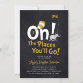 Oh, de plaatsen waar je heen gaat! Retro Afstudere Kaart (Voorkant)