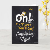 Oh, de plaatsen waar je heen gaat! Retro Afstudere Kaart (Gele Bloem)