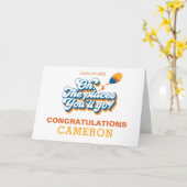 Oh, de plaatsen waar je heen gaat! Retro Afstudere Kaart (Gele Bloem)