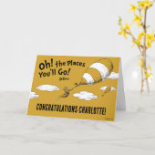 Oh, de plaatsen waar je heen gaat! Retro Afstudere Kaart (Gele Bloem)