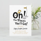 Oh, de plaatsen waar je heen gaat! Retro Afstudere Kaart (Staand voorkant)