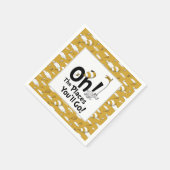 Oh, de plaatsen waar je heen gaat! Retro Afstudere Servet (Hoek)