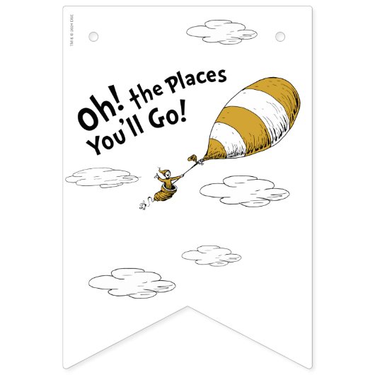 Oh, de plaatsen waar je heen gaat! Retro Afstudere Vlaggetjes (Eerste vlag)