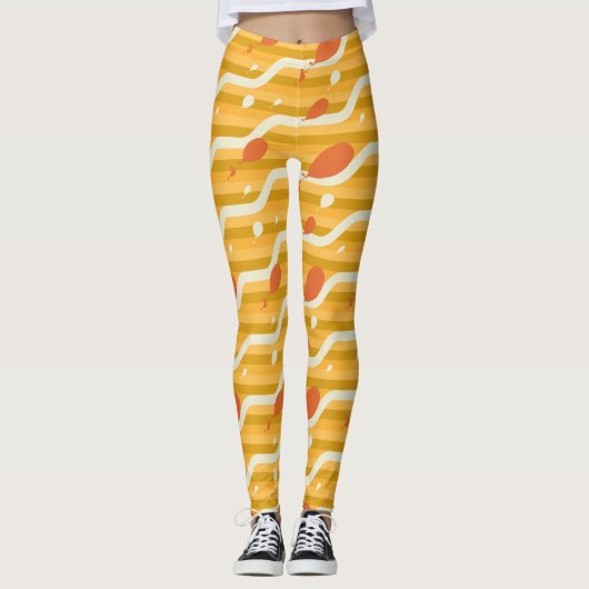 Oh, de plaatsen waar je heen gaat! Retro ballonpat Leggings (Voorkant)