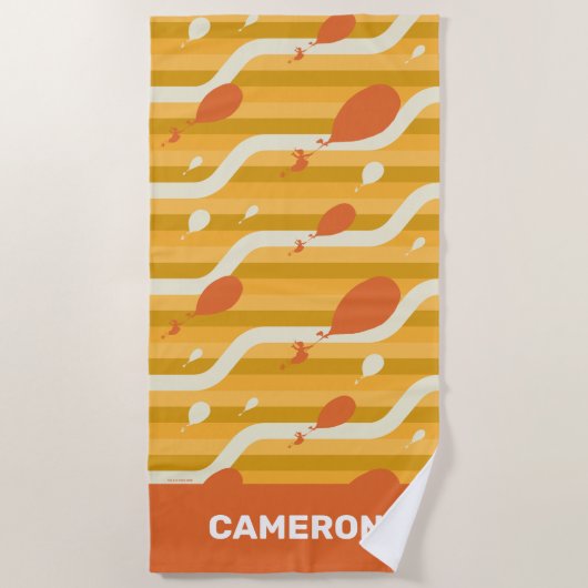 Oh, de plaatsen waar je heen gaat! Retro ballonpat Strandlaken (Voorkant)