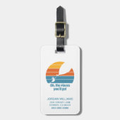 Oh, de plaatsen waar je heen gaat! Retro zonsonder Bagagelabel (Voorkant verticaal)