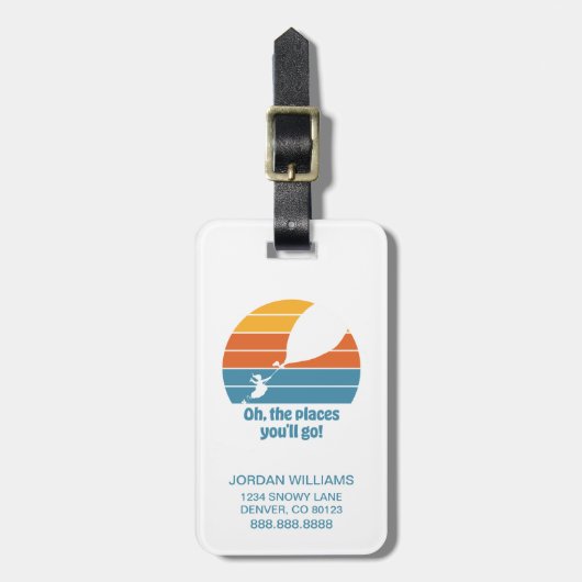 Oh, de plaatsen waar je heen gaat! Retro zonsonder Bagagelabel (Voorkant verticaal)