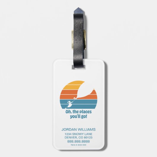 Oh, de plaatsen waar je heen gaat! Retro zonsonder Bagagelabel (Achterkant verticaal)