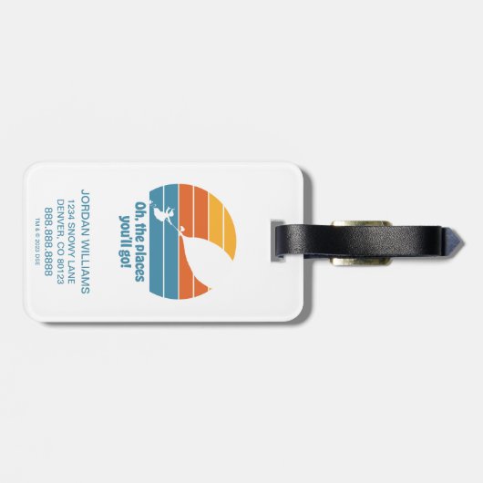 Oh, de plaatsen waar je heen gaat! Retro zonsonder Bagagelabel (Achterkant horizontaal)