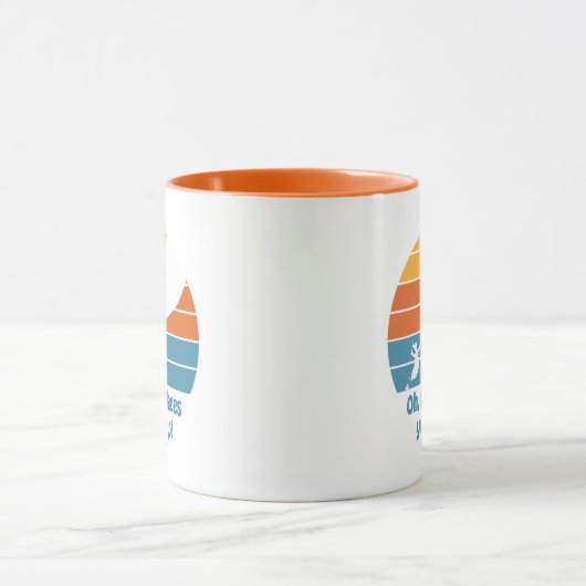 Oh, de plaatsen waar je heen gaat! Retro zonsonder Mok (Midden)