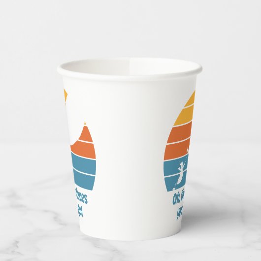 Oh, de plaatsen waar je heen gaat! Retro zonsonder Papieren Bekers (Links)