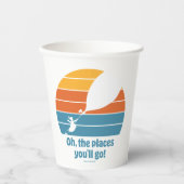 Oh, de plaatsen waar je heen gaat! Retro zonsonder Papieren Bekers (Voorkant)