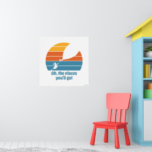 Oh, de plaatsen waar je heen gaat! Retro zonsonder Poster