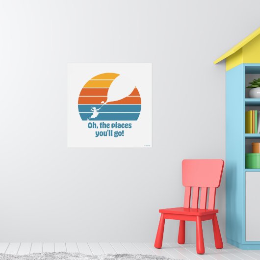 Oh, de plaatsen waar je heen gaat! Retro zonsonder Poster (Kinderkamer 1)