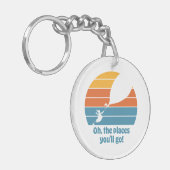 Oh, de plaatsen waar je heen gaat! Retro zonsonder Sleutelhanger (Voorkant Links)