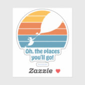 Oh, de plaatsen waar je heen gaat! Retro zonsonder Sticker (Vel)