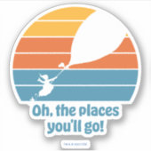 Oh, de plaatsen waar je heen gaat! Retro zonsonder Sticker (Voorkant)