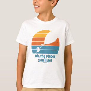Oh, de plaatsen waar je heen gaat! Retro zonsonder T-shirt