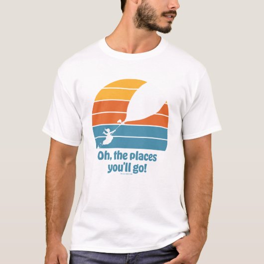 Oh, de plaatsen waar je heen gaat! Retro zonsonder T-shirt (Voorkant)