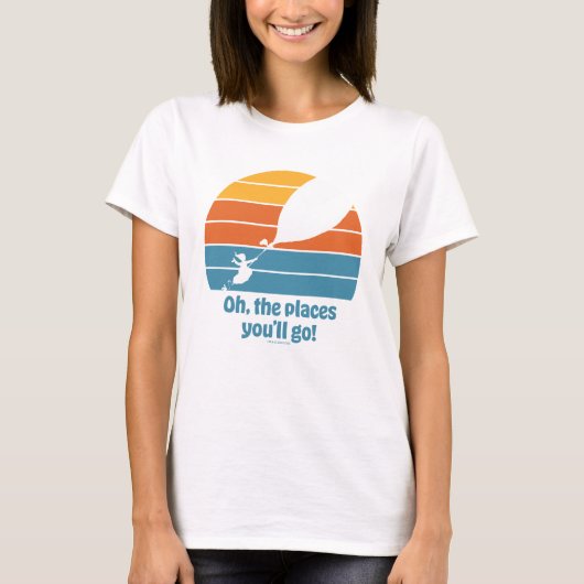 Oh, de plaatsen waar je heen gaat! Retro zonsonder T-shirt (Voorkant)