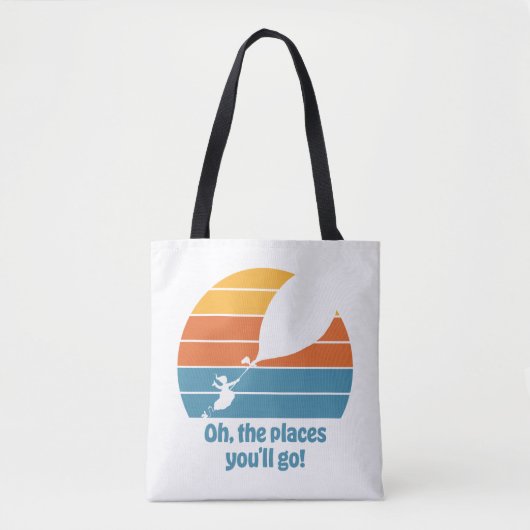 Oh, de plaatsen waar je heen gaat! Retro zonsonder Tote Bag (Voorkant)