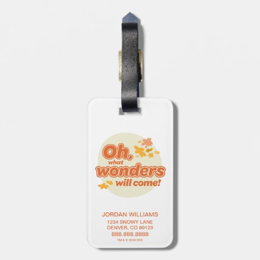 Oh, de plaatsen waar je heen gaat! "Wat wonderen z Bagagelabel (Achterkant verticaal)