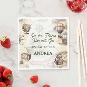 Oh De Plaatsen Waar Je Heen Zal Gaan Reis Baby Sho Servet