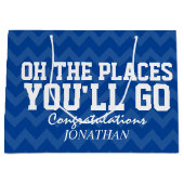 Oh de plaatsen waar je marineblauw Afstuderen Groot Cadeauzakje (Voorkant)