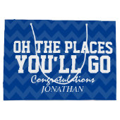 Oh de plaatsen waar je marineblauw Afstuderen Groot Cadeauzakje (Achterkant)