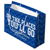 Oh de plaatsen waar je marineblauw Afstuderen Groot Cadeauzakje (Voorkant Gekanteld)