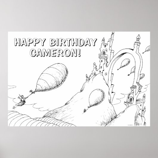 Oh, de plaatsen waar je naartoe gaat! - Verjaardag Poster (Voorkant)