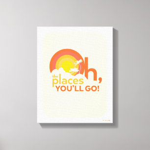 Oh, de plaatsen waar je zult gaan! Landschap typog Canvas Afdruk