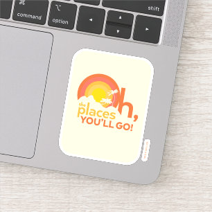 Oh, de plaatsen waar je zult komen! Landschap typo Sticker