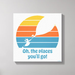 Oh, de plaatsen waar je zult komen! Retro zonsonde Canvas Afdruk
