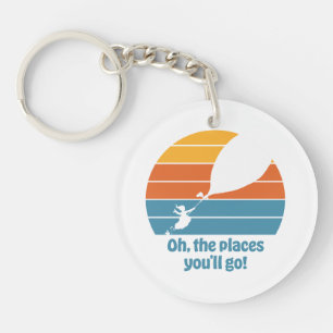 Oh, de plaatsen waar je zult komen! Retro zonsonde Sleutelhanger